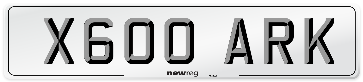X600 ARK Number Plate from New Reg